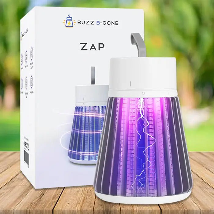 Buzz B-Gone Zap - Portable Bug Zapper For Indoor & Outdoor Use, Powerful UV Led Light, Hangable, USB Rechargeable