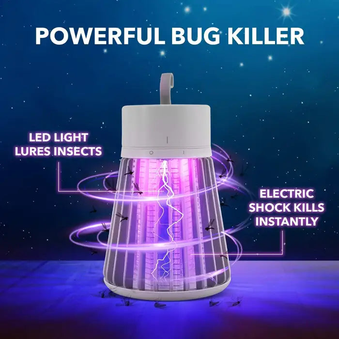Buzz B-Gone Zap - Portable Bug Zapper For Indoor & Outdoor Use, Powerful UV Led Light, Hangable, USB Rechargeable