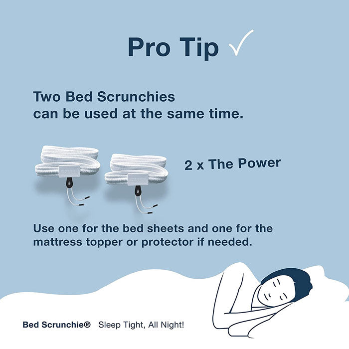 Bed Scrunchie - Adjustable Bed Sheet Holder Straps, Extender, Tightener, Fitted Sheet, Ideal for All Mattress Sizes