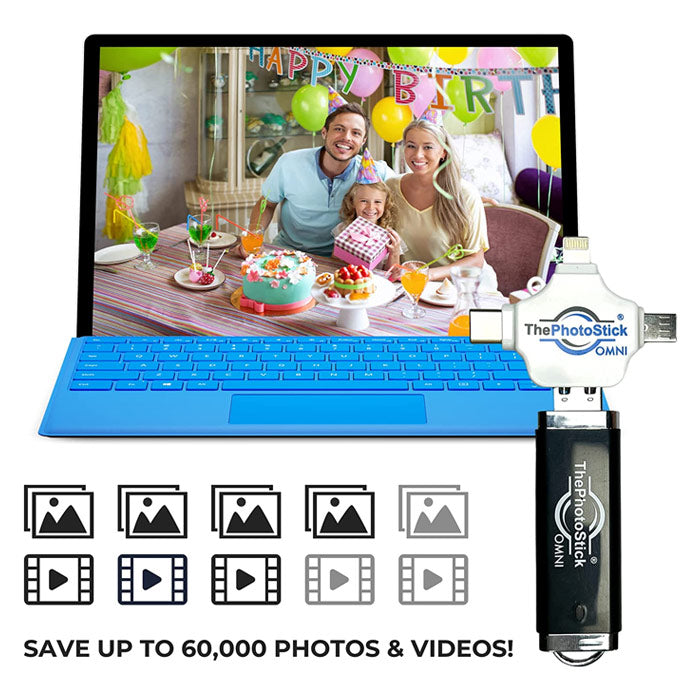 ThePhotoStick Omni - #1 Photo Backup Device For Computers, Tablets and Smartphones in 1-Click