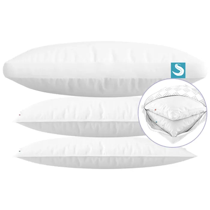Sleepgram 3-in-1 Adjustable Pillow - Pack of 2 Bed Pillows for Sleeping with Adjustable Layers For Max Comfort